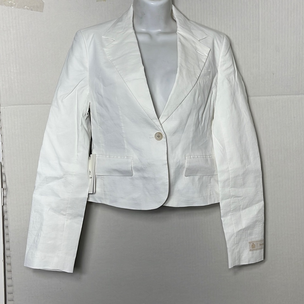 NWT Aritzia Babaton color White Mastery Linen Blazer - Picture 2 of 8